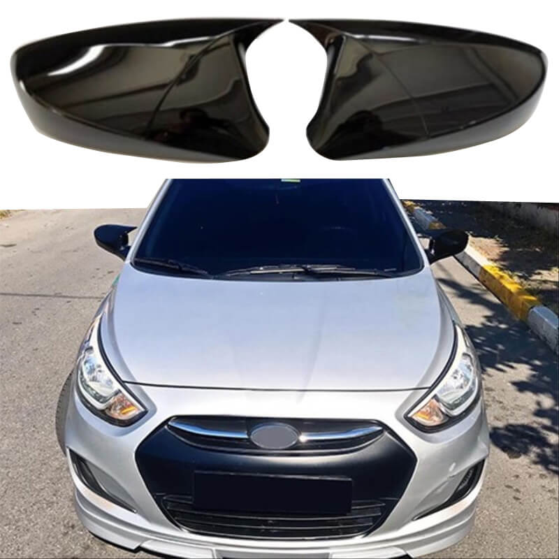 Βλησαρούλης Car Center - Καπάκια Καθρεφτών Για Hyundai Accent 2011-2018 Χωρίς Φλας Γυαλιστερό Μαύρο 2 Τεμάχια