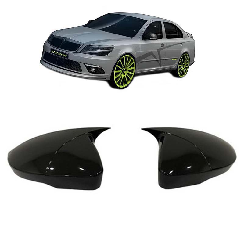 Βλησαρούλης Car Center - Καπάκια Καθρεφτών Για Skoda Octavia 5 Facelift 09-13 Γυαλιστερό Μαύρο 2 Τεμάχια