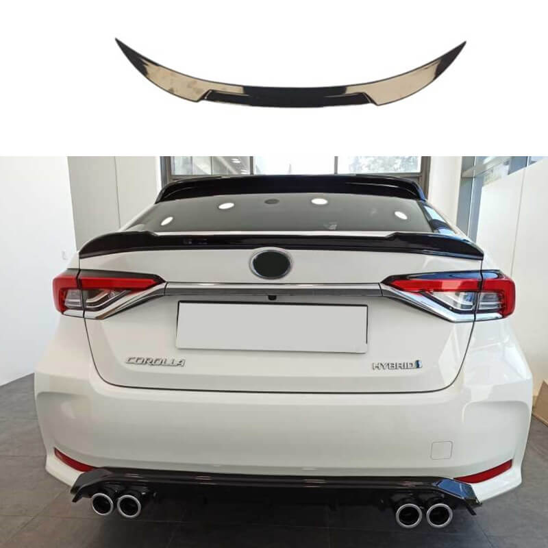 Βλησαρούλης Car Center - Αεροτομή Πορτ Παγκάζ Για Toyota Corolla 2019+ E21 4D Sedan Μαύρο Γυαλιστερό Lipspoiler Από Πλαστικό