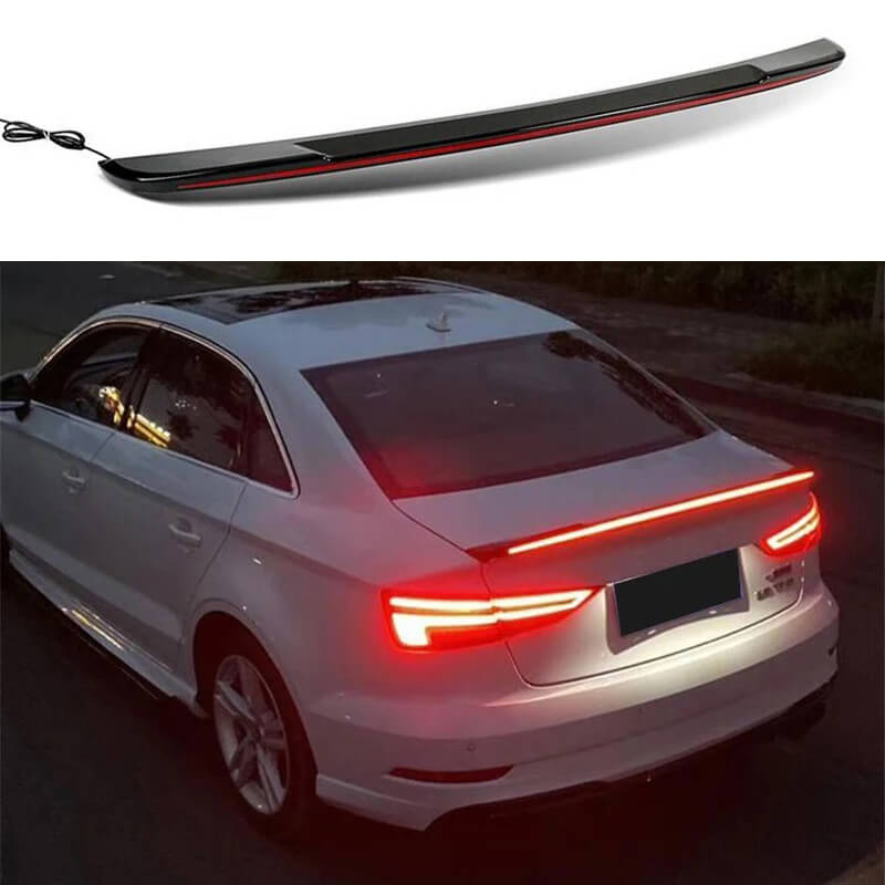Βλησαρούλης Car Center - Αεροτομή Πορτ Παγκάζ Για Audi A3 8VS Sedan 12-20 GT Look Με Dynamic Led Flash/Stop Μαύρο Γυαλιστερό Από Abs Πλαστικό