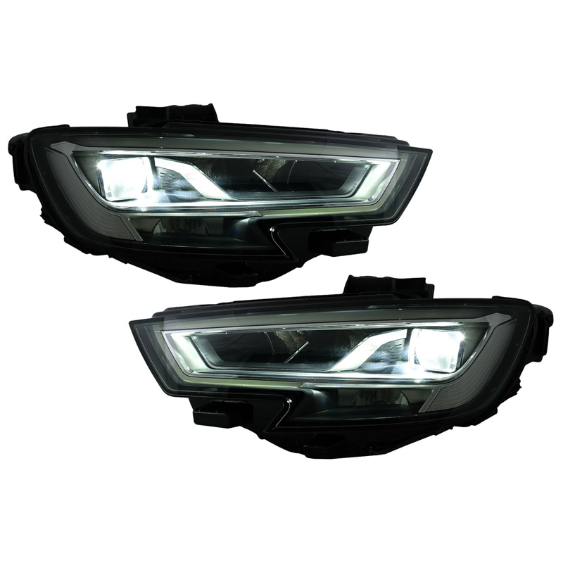 Βλησαρούλης Car Center - Μπροστινά Φανάρια Set Για Audi A3 8V 16-18 DRL Full Led & Led Signal Μαύρα Upgrade Από Εργοστασιακό Xenon Carner