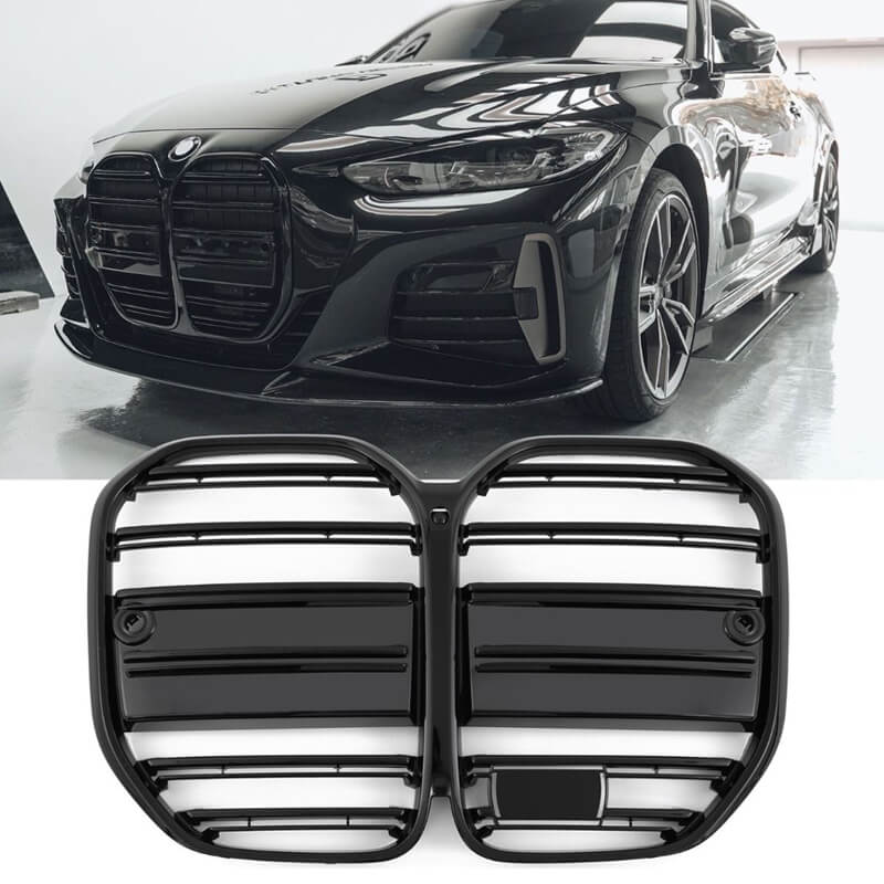 Βλησαρούλης Car Center - Καρδιές Μάσκας Για Bmw 4 G22 / G23 2020+ M4 Look Με Διπλή Γρίλια Μαύρο Γυαλιστερό 2 Τεμάχια