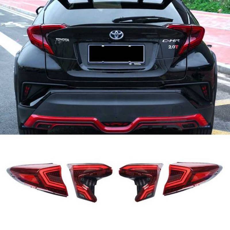 Βλησαρούλης Car Center - Πισινά Φανάρια Set Για Toyota C-HR 2016-2019 Full Led Bar / Dynamic Φλας Κόκκινα