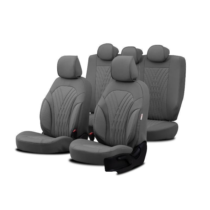 Βλησαρούλης Car Center - Καλύμματα Αυτοκινήτου Otom Progressive Design Universal Full Δερματίνη Σετ Εμπρός / Πίσω 11 Τεμαχίων Γκρι ΡRG-103