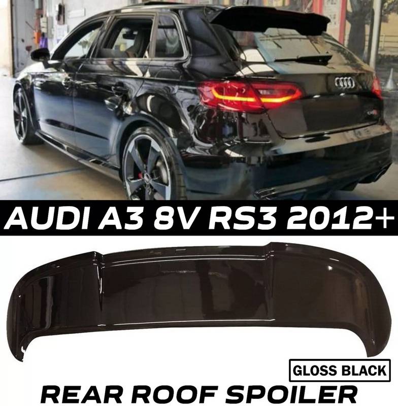 Βλησαρούλης Car Center - Αεροτομή Οροφής Για Audi A3 8V Sportback 12-20 RS3 Look Μαύρο Γυαλιστερό Από Abs Πλαστικό