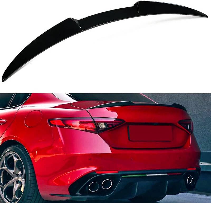Βλησαρούλης Car Center - Αεροτομή Πορτ Παγκάζ Για Alfa Romeo Giulia 2018+ Quadrifoglio Look V2 Style Μαύρο Γυαλιστερό Από Abs Πλαστικό