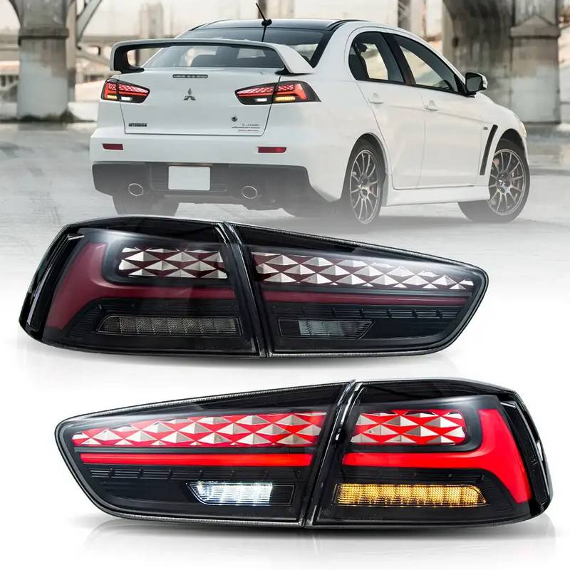 Βλησαρούλης Car Center - Πισινά Φανάρια Set Για Mitsubishi Lancer X 08-17 Led Bar Μαύρα VLAND