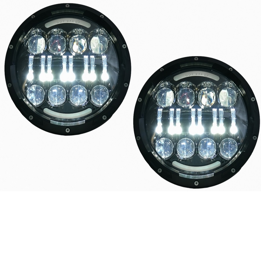 Βλησαρούλης Car Center - 7&apos;&apos; CREE LED LEDEVO Full led φανάρια DRL Jeep Wrangler JK TJ LJ Land ROVER Mercedes W463