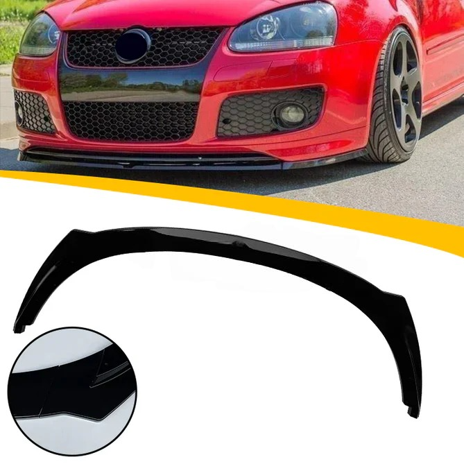 Βλησαρούλης Car Center - Μπροστινό Spoiler VW Golf V (5) GTI Από Abs Πλαστικό Μαύρο Γυαλιστερό 3 Τεμάχια