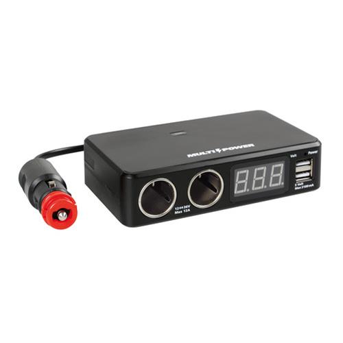Βλησαρούλης Car Center - Lampa ΑΝΤΑΠΤΟΡΑΣ ΑΝΑΠΤΗΡΑ 12/24/36V ΔΙΠΛΟΣ ΜΕ 2 USB+ΒΟΛΤΟΜΕΤΡΟ MULTI POWER ΜΕ ΚΑΛΩΔΙΟ 80cm ΧΕL3892.5/T