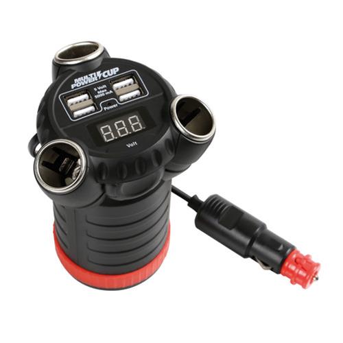 Βλησαρούλης Car Center - Lampa ΑΝΤΑΠΤΟΡΑΣ ΑΝΑΠΤΗΡΑ 12/24/36V ΤΡΙΠΛΟΣ ΜΕ 4 USB+ΒΟΛΤΟΜΕΤΡΟ MULTI POWER CUP ΜΕ ΚΑΛΩΔΙΟ 80cm ΧΕL3892.6/T
