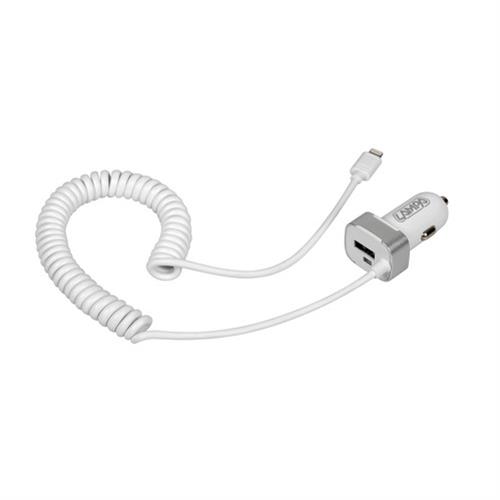 Βλησαρούλης Car Center - Lampa Αντάπτορας Αναπτηρα 12/24V 2400mA Διπλός με θύρα USB+DOCK 8 PIN καλώδιο 150cm (i-POD/i-PHONE/i-PAD) ΧΕL3892.7/T