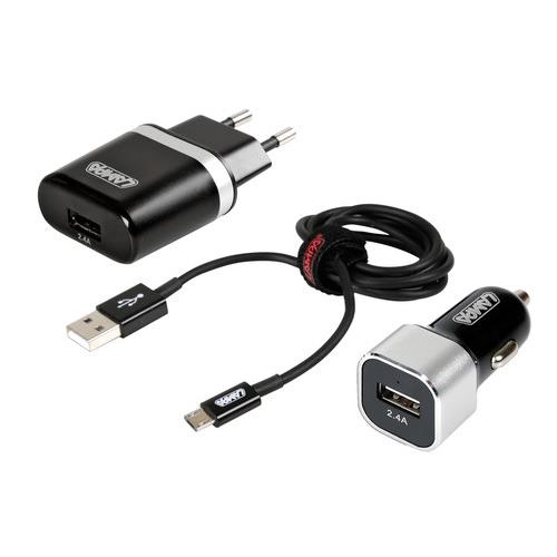 Βλησαρούλης Car Center - Lampa ΦΟΡΤΙΣΤΗΣ ΑΝΑΠΤΗΡΑ 12/24V 3 ΣΕ 1 ΜΕ ΠΡΙΖΑ 230V + 1 MICRO USB 2400mA ΜΕ ΚΑΛΩΔΙΟ 100cm FAST CHARGE Κ/Α/ΧΕL3887.7/T