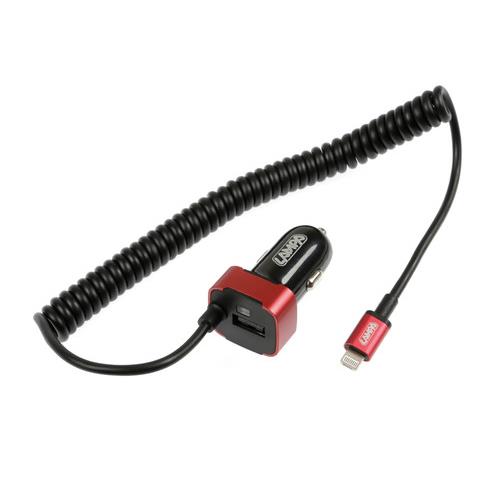 Βλησαρούλης Car Center - Lampa ΦΟΡΤΙΣΤΗΣ ΑΝΑΠΤΗΡΑ ΓΙΑ APPLE 12/24V 2500mA USB ΚΑΙ ΚΑΛΩΔΙΟ 150cm FAST CHARGE (ΚΟΚΚΙΝΟ) L3884.2/T