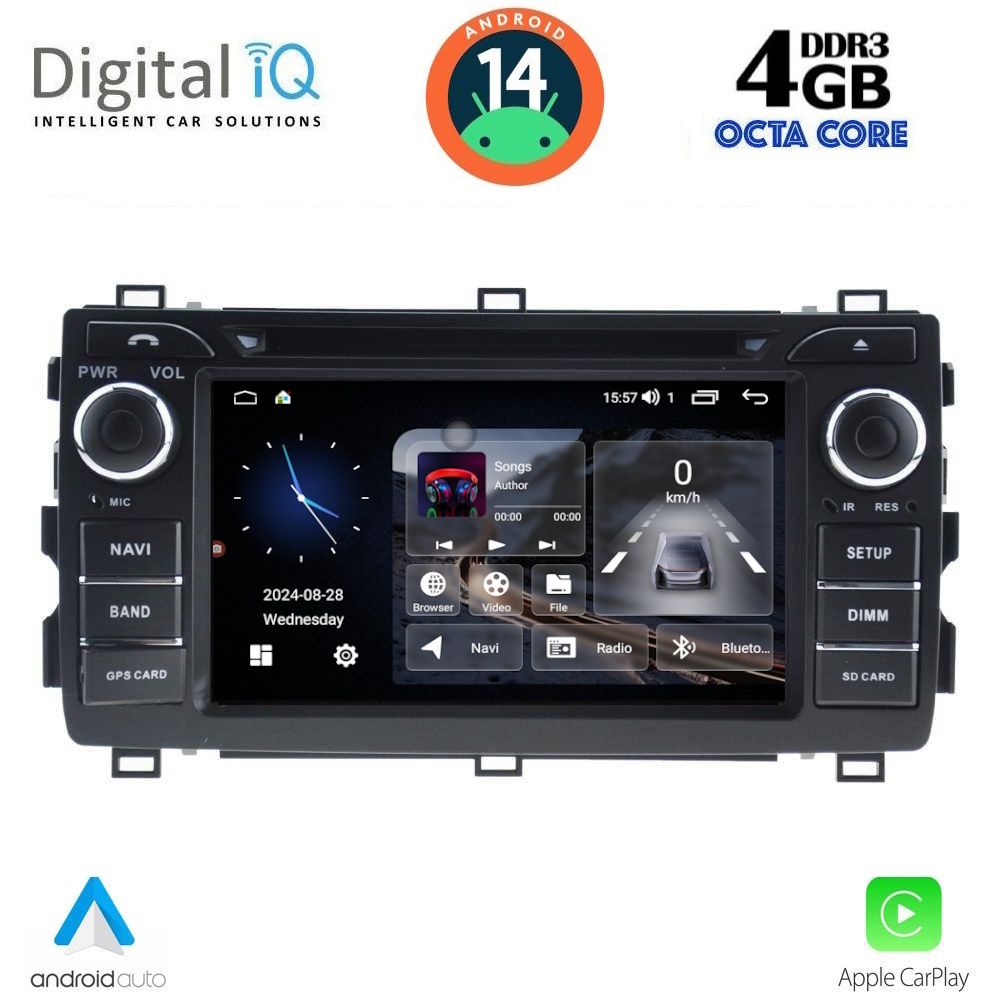 Βλησαρούλης Car Center - DIGITAL IQ MSG 408_CPA (7" DECK) MULTIMEDIA SYSTEM for TOYOTA AURIS mod. 2013-2015