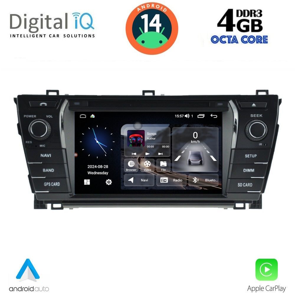 Βλησαρούλης Car Center - DIGITAL IQ MSG 412_CPA (7” DECK) MULTIMEDIA SYSTEM for TOYOTA COROLLA mod. 2013-2016