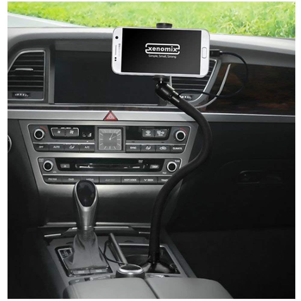 Βλησαρούλης Car Center - Xenomix ΒΑΣΗ SMARTPHONE ΠΟΤΗΡΟΘΗΚΗΣ + ΠΡΟΣΚΕΦΑΛΛΟΥ ΜΕ ΚΑΛΩΔΙΟ ΦΟΡΤΙΣΗΣ USB ΜΑΥΡΗ XENOMIX LSTICK ΧΕ.SHG-CM7000S/XNM