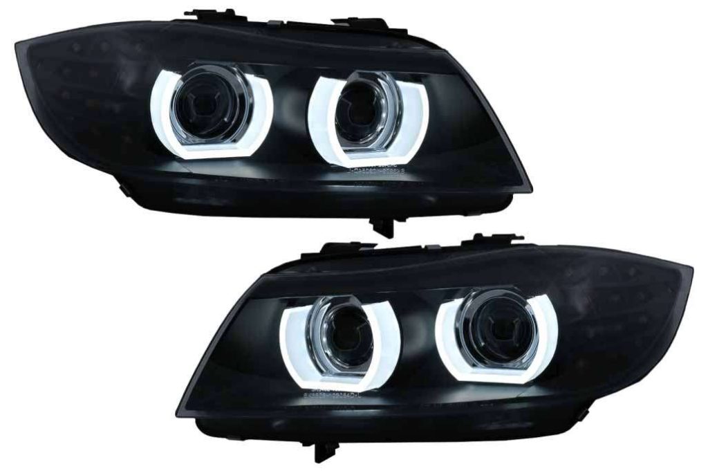 Βλησαρούλης Car Center - 3D Angel Eyes LED DRL Xenon Headlights suitable for BMW 3 Series E90 E91 LCI with AFS (2008-2011) Black