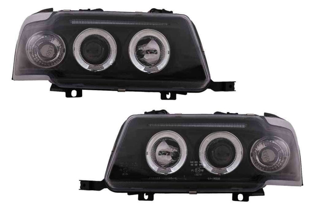 Βλησαρούλης Car Center - Angel Eyes Headlights suitable for Audi 80 B4 (09.1991-04.1996) Black