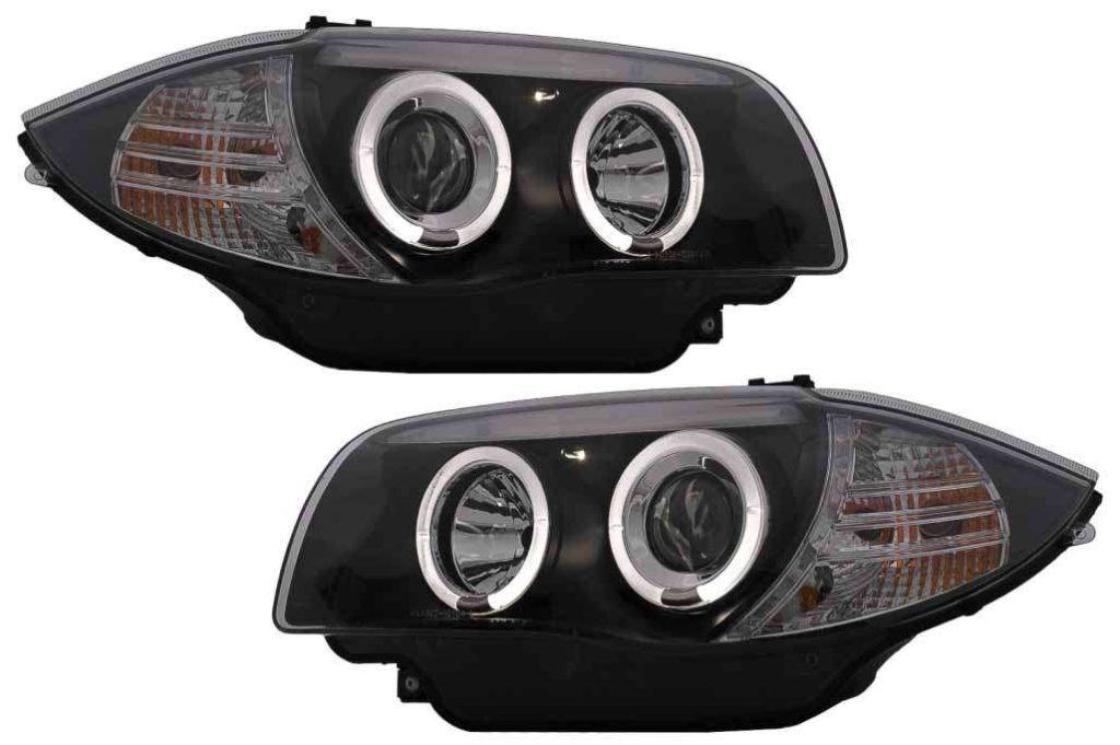Βλησαρούλης Car Center - Angel Eyes Headlights suitable for BMW 1 Series E81 E82 E87 E88 (2004-2011) Black