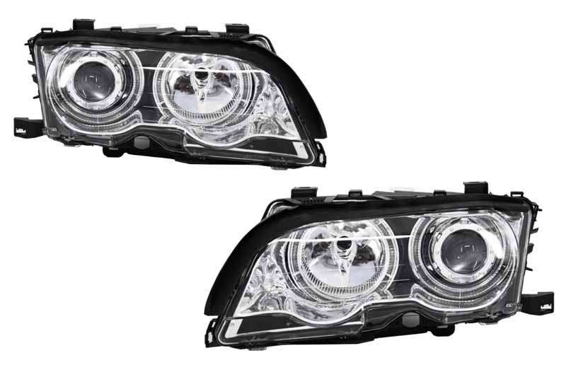 Βλησαρούλης Car Center - Angel Eyes Headlights suitable for BMW 3 Series E46 Coupe/Cabrio (1998-2003) Chrome Edition