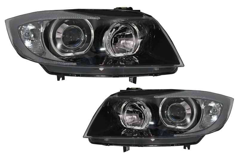 Βλησαρούλης Car Center - Angel Eyes Headlights suitable for BMW 3 Series E90 Sedan E91 Touring (03.2005-2011) Black
