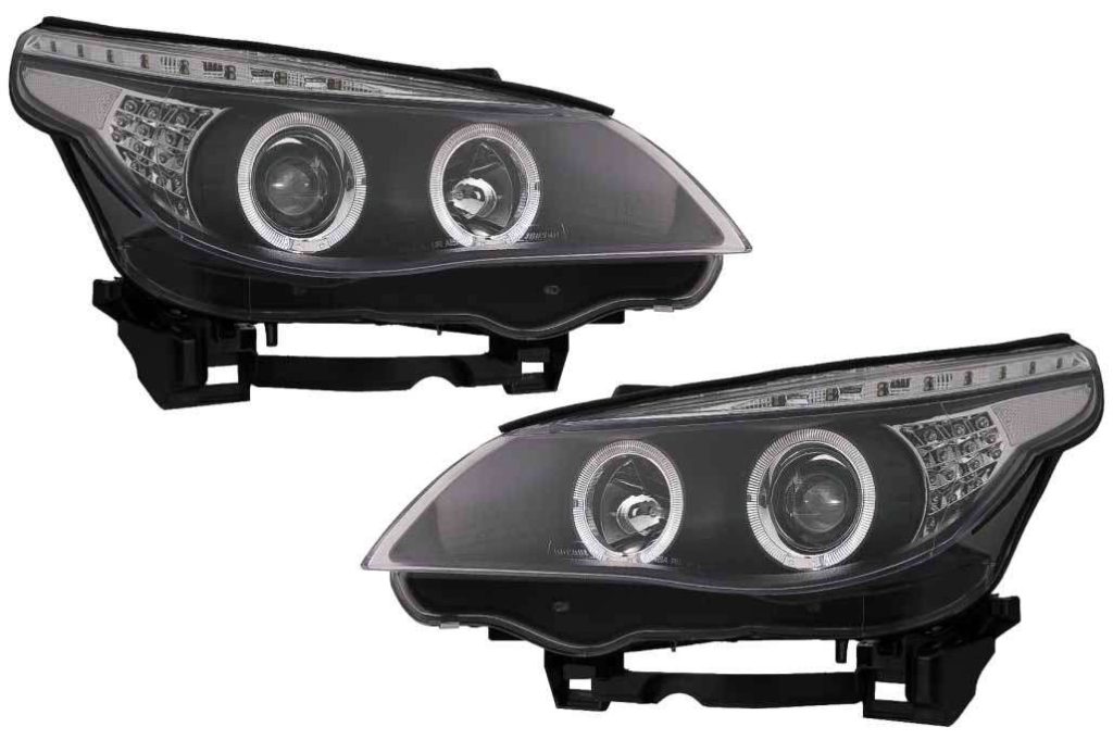 Βλησαρούλης Car Center - Angel Eyes Headlights suitable for BMW 5 Series E60 E61 (2004-2007) DAYLINE LED Black