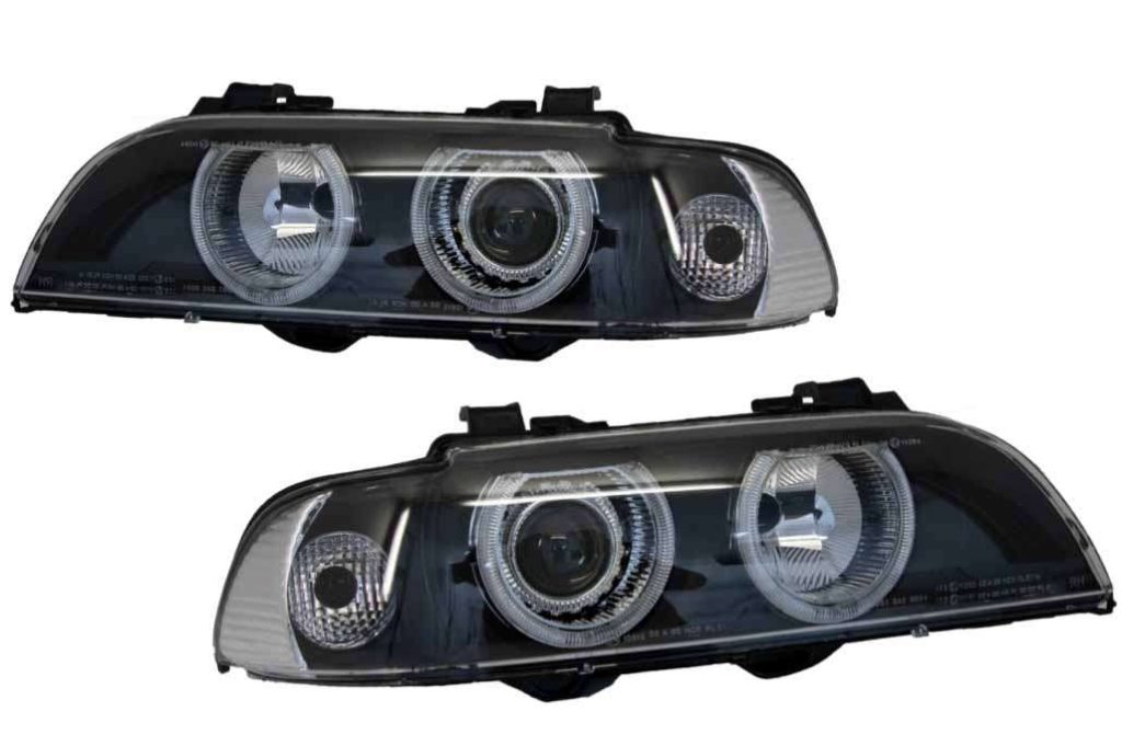 Βλησαρούλης Car Center - Angel Eyes Headlights suitable for BMW 5 Series E39 (1996-2003) Facelift Design Black Chrom Edition