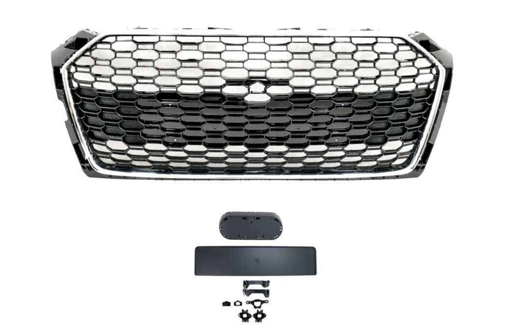 Βλησαρούλης Car Center - Badgeless Front Grille suitable for Audi A5 F5 (2017-2019) RS Design Black Chrome