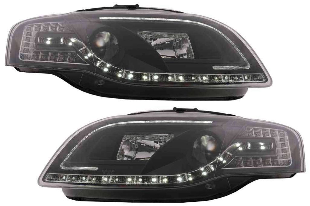 Βλησαρούλης Car Center - C LED Tube Light Headlights suitable for Audi A4 B7 (11.2004-03.2008) Black