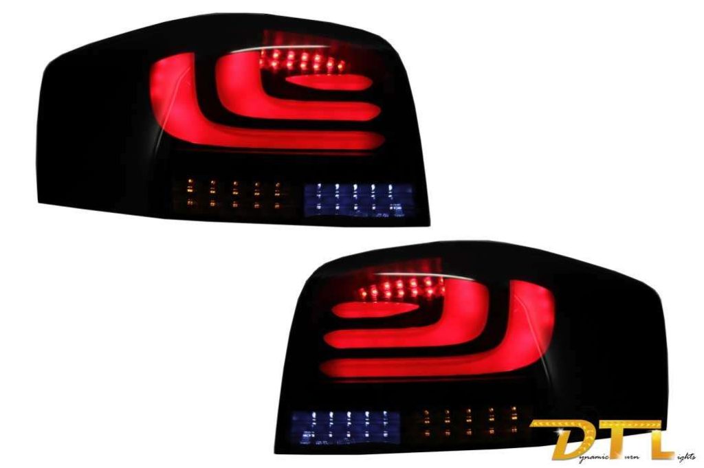 Βλησαρούλης Car Center - carDNA Full LED Taillights suitable for AUDI A3 8P1 Hatchback (2003-2008) Black/smoke Light Bar Design With Dynamic Sequential Turning Light