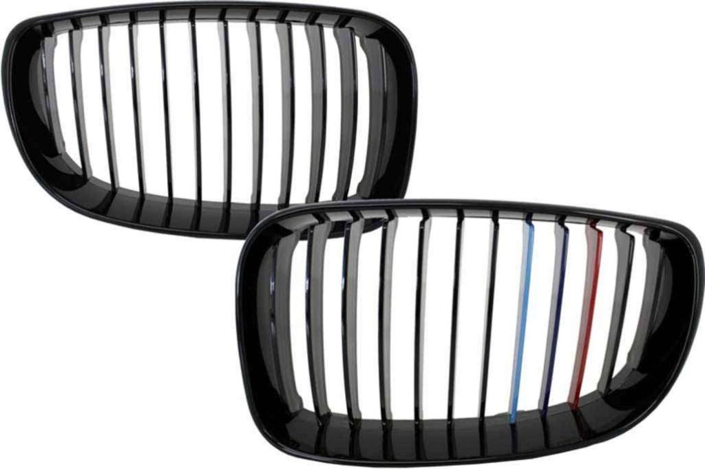 Βλησαρούλης Car Center - Central Kidney Grilles suitable for BMW 1 Series E81 E82 E87 E88 M1 M (2007-2011) LCI M-Power 3 Color Design Piano Black