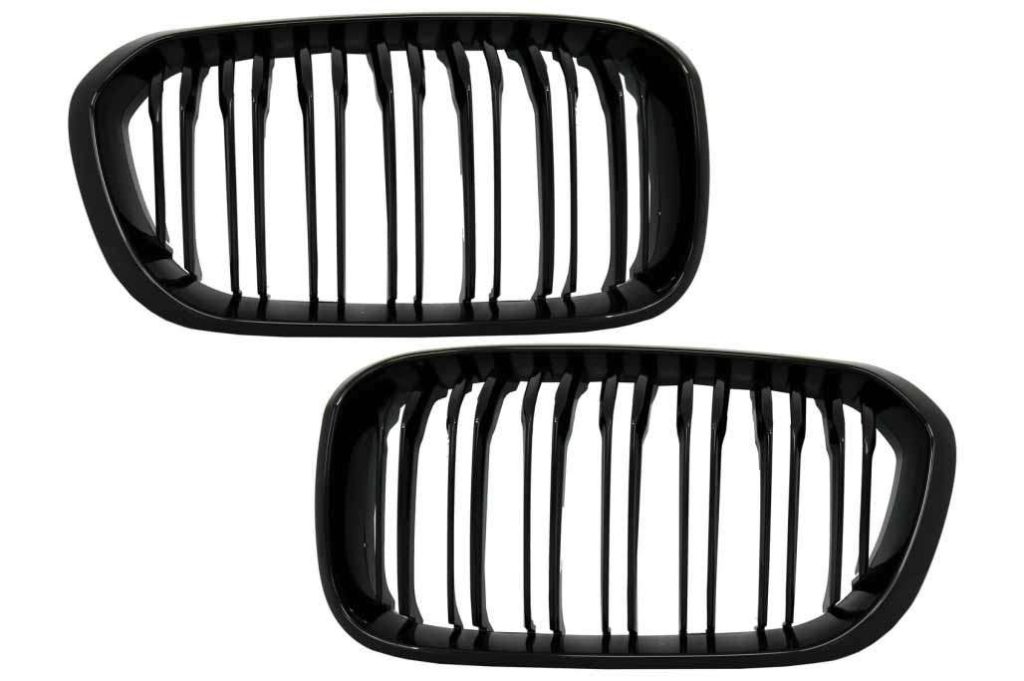Βλησαρούλης Car Center - Central Kidney Grilles suitable for BMW 1 Series F20 F21 LCI (2015-2018) Double Stripe M1 Design Piano Black