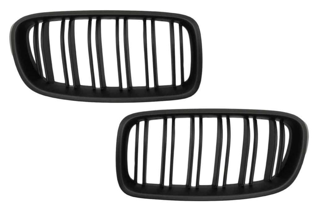 Βλησαρούλης Car Center - Central Kidney Grilles suitable for BMW 3 Series F30 F31 (2011-2019) Double Stripe M Design Matte Black