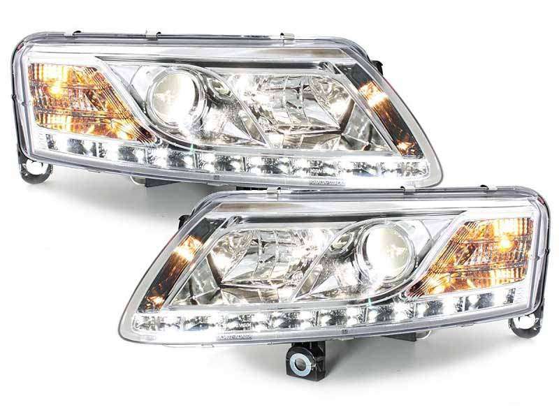 Βλησαρούλης Car Center - D-LITE Headlights suitable for AUDI A6 4A 04-08 LED DRL HID Xenon D2S Chrome