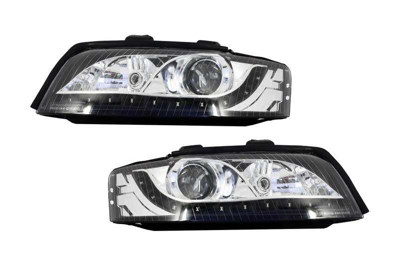 Βλησαρούλης Car Center - DAYLIGHT Headlights suitable for Audi A4 B6 8E (10.2000-10.2004) LED DRL Black