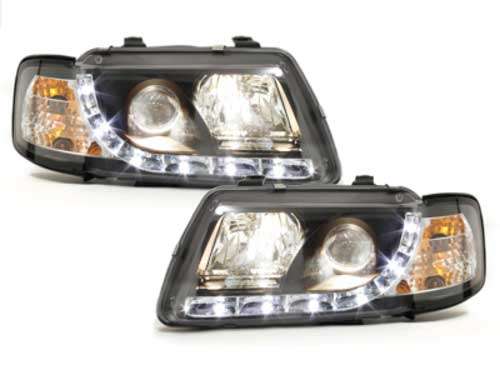 Βλησαρούλης Car Center - DAYLINE Headlights suitable for Audi A3 8L (08.1996-08.2000) DRL Negru