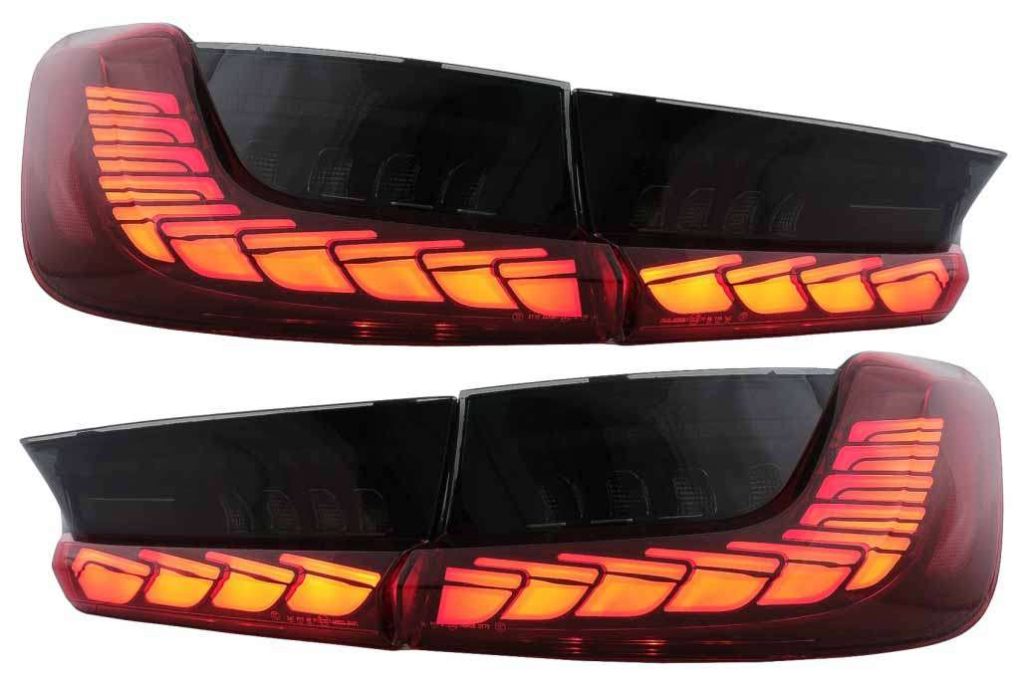 Βλησαρούλης Car Center - Full LED Taillights suitable for BMW 3 Series G20 G28 M3 G80 Sedan (2018-2022) Red Smoke with Dynamic Sequential Turning Light