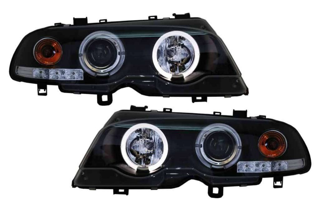 Βλησαρούλης Car Center - Halo Angel Eyes Headlights suitable for BMW 3 Series E46 Coupe Cabrio (04.1999-03.2003) Black
