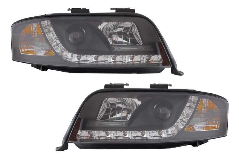 Βλησαρούλης Car Center - Headlights DAYLINE suitable for Audi A6 (06.2001-05.2004) DRL Black