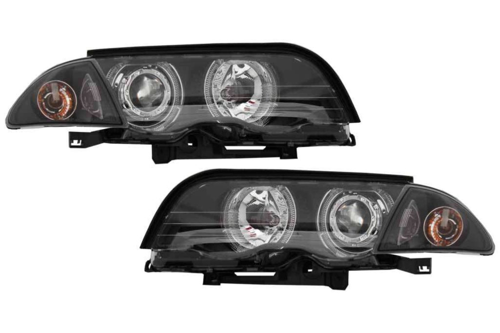 Βλησαρούλης Car Center - Headlights LED Angel Eyes suitable for BMW E46 Limousine Touring (1998-2001) Black
