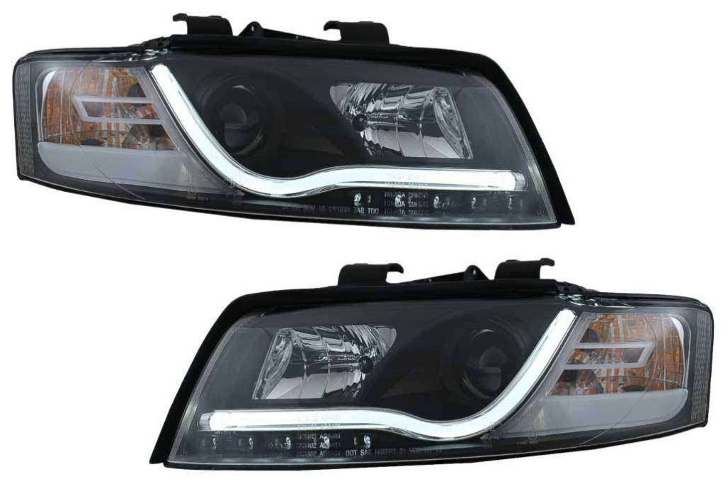 Βλησαρούλης Car Center - Headlights LED DRL suitable for Audi A4 8E (10.2000-10.2004) Daytime Running Lights Black