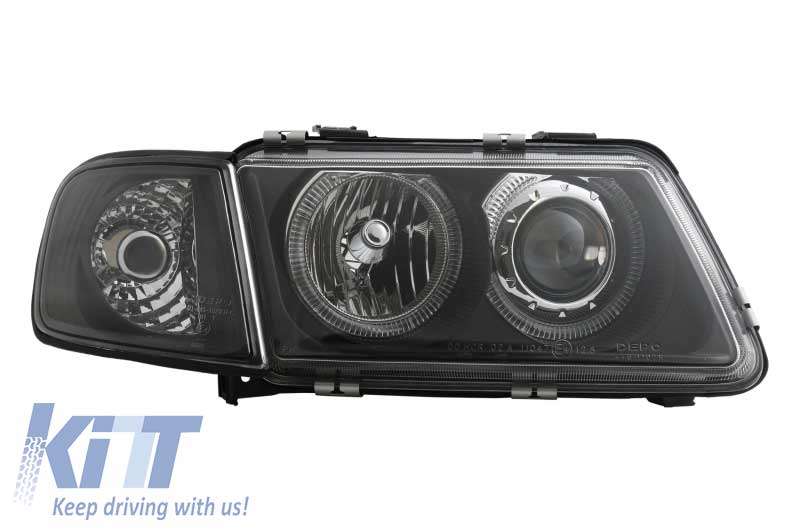 Βλησαρούλης Car Center - Headlights suitable for Audi A3 8L (08.1996-08.2000) Angel Eyes Black