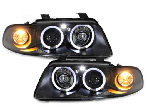 Βλησαρούλης Car Center - Headlights suitable for AUDI A4 B5 (1995-1998) Angel Eyes 2 Halo Rims Black