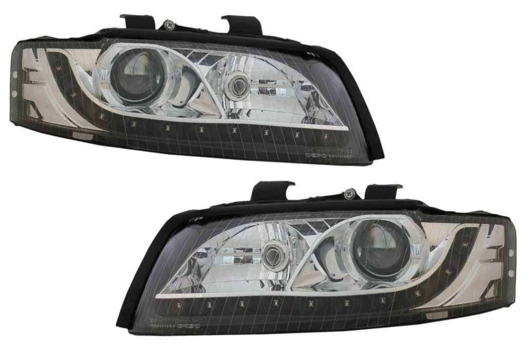 Βλησαρούλης Car Center - Headlights suitable for AUDI A4 B6 8E (2001-2004) LED DRL Look Black (RHD)
