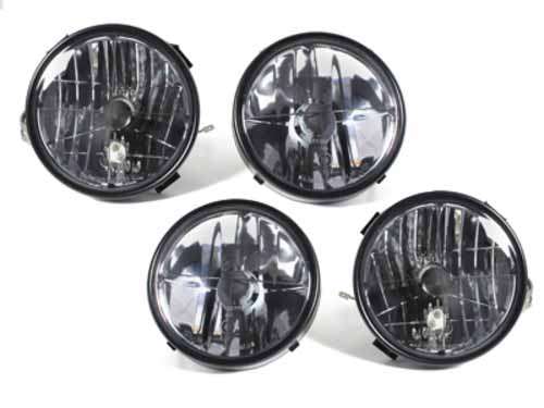 Βλησαρούλης Car Center - Headlights suitable for BMW 3 Series E30 (1983-1987) with Glass Cross Chrome