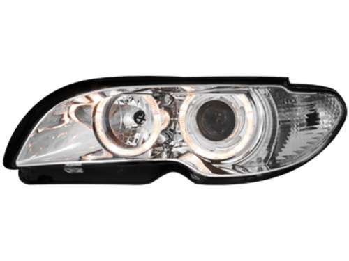 Βλησαρούλης Car Center - Headlights suitable for BMW 3 Series E46 Coupe (2003-2006) Angel Eyes 2 Halo Rims Chrome