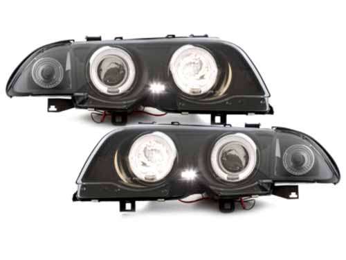 Βλησαρούλης Car Center - Headlights suitable for BMW 3 Series E46 Sedan (05.1998-08.2001) Angel Eyes 2 Halo Rims Black