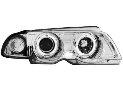 Βλησαρούλης Car Center - Headlights suitable for BMW 3 Series E46 (1998-2001) Angel Eyes 2 LED Halo Rims Chrome