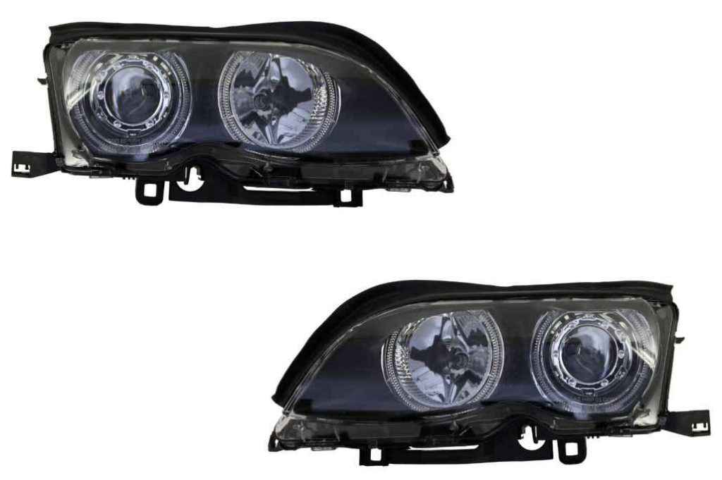 Βλησαρούλης Car Center - LED Angel Eyes Headlights suitable for BMW 3 Series E46 (09.2001-03.2005) Xenon Design Black